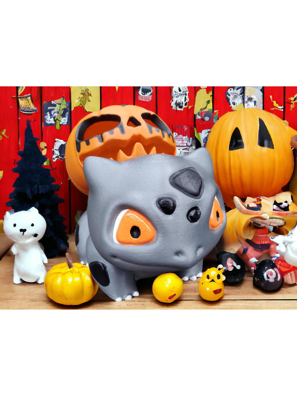 Halloween Pumpkin Bulbasaur Nightlight - Giant Pokemon Bulbasaur - Gamer Gift